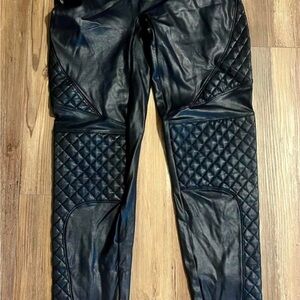 Spanx Black Quilted Faux Leather Leggings